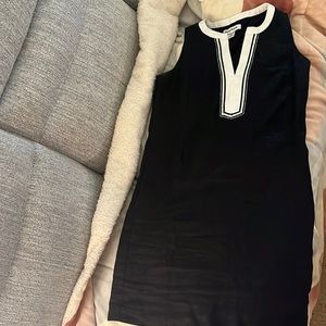 Tommy Bahama black and white linen shift dress